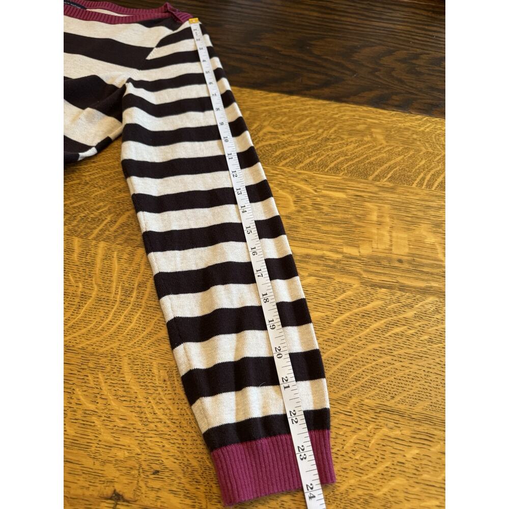 Tommy Hilfiger Women's Tan & Fuschia Striped Sweater Lightweight Knit Sz Large - Picture 8 of 8
